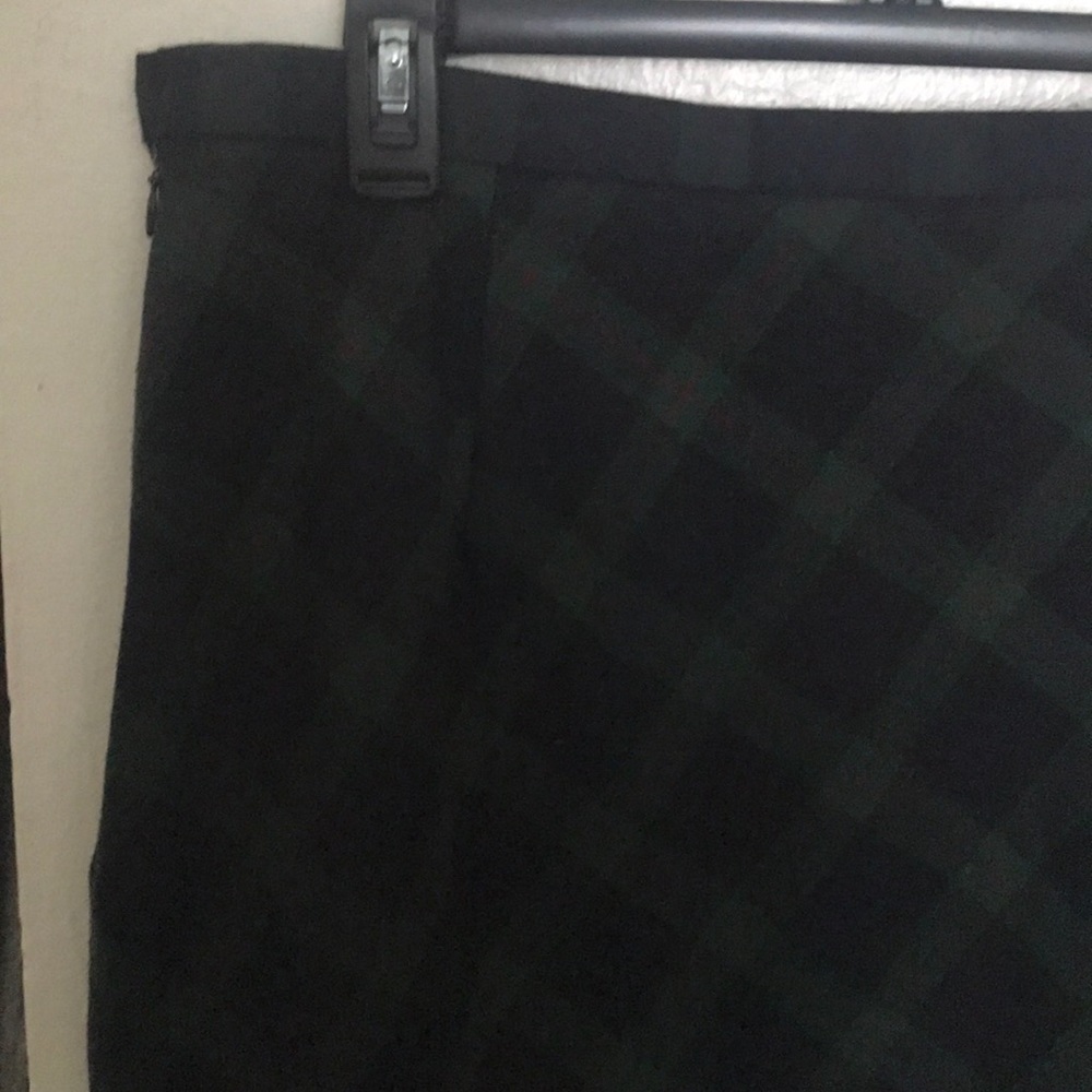 long wool plaid school girl skirt